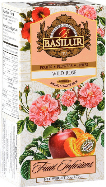 Basilur Tea Fruit Wild Rose hat 25x2g 50g.