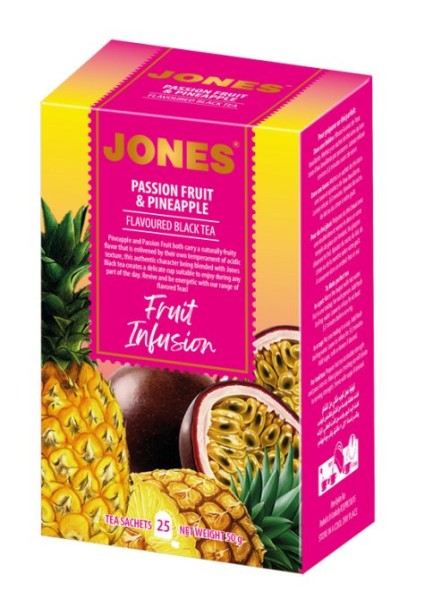 JONES Grün / Schwarzer Tee Passionsfrucht & Ananas 25x2g